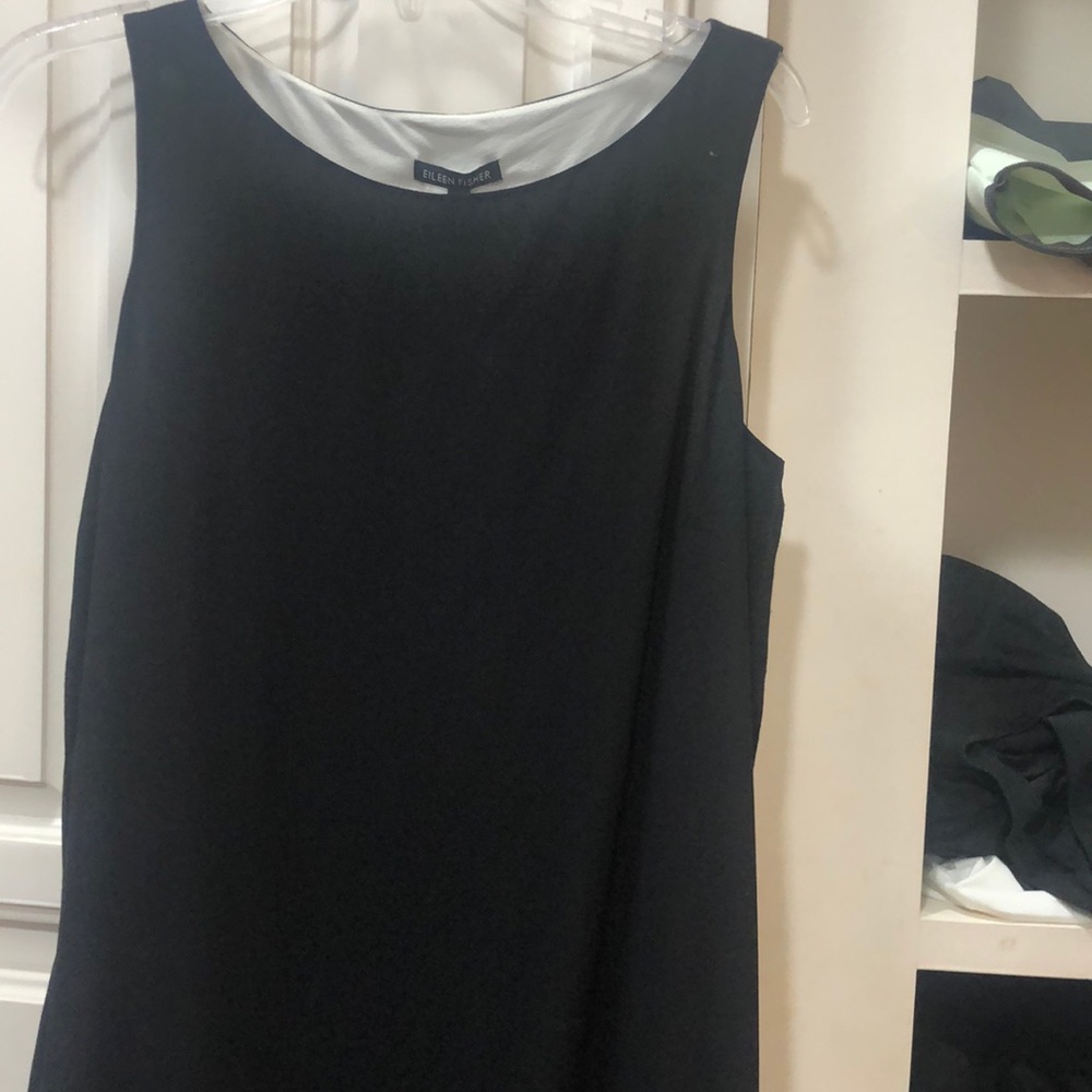 beautiful Eileen Fisher black dress.